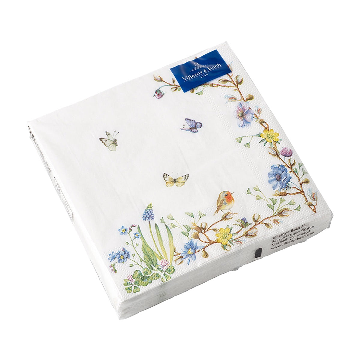 VILLEROY & BOCH Spring Fantasy Tovaglioli Famiglia Farfalle e Fiori 20 Pezzi 33x33cm Carta