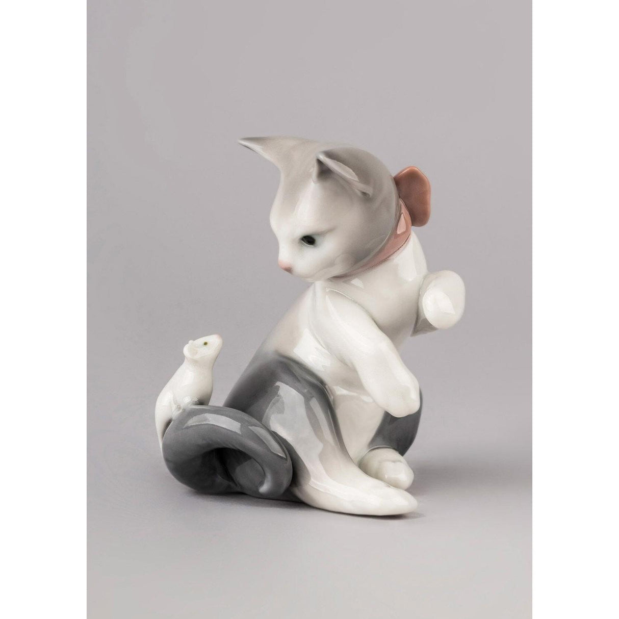 Lladró Figurina Il Gatto e Il Topo 8x7cm Porcellana