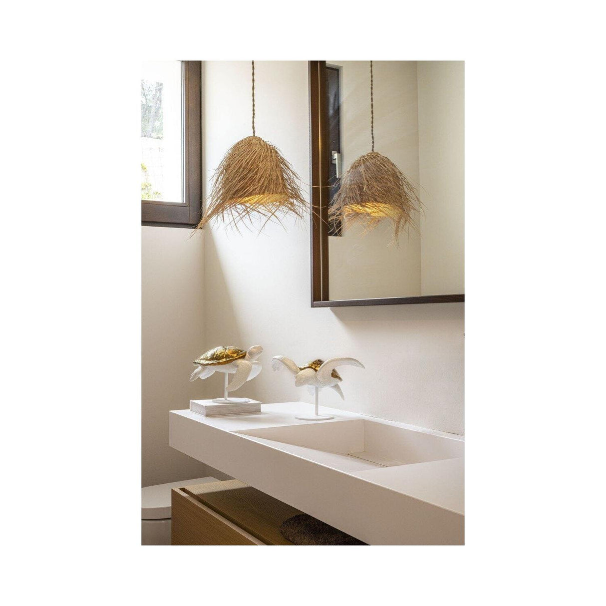 LLADRO' Scultura Coppia di Tartarughe Marine Bianco Rame 20x57cm Porcellana