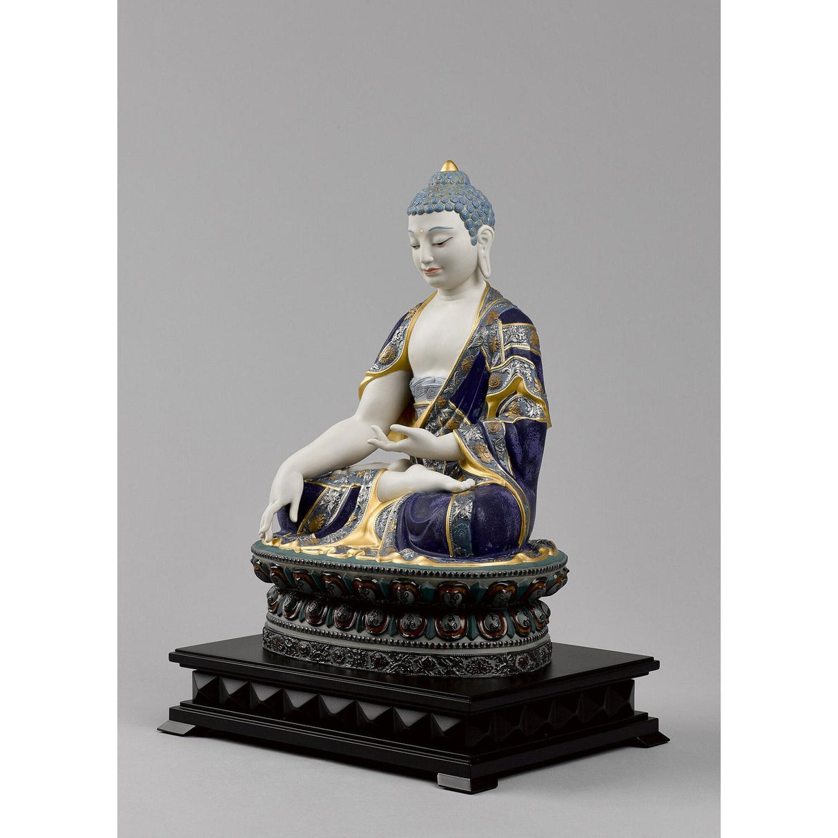 LLADRO' Scultura Budda Shakyamuni Lustro Oro Edizione Limitata 60x38cm Porcellana
