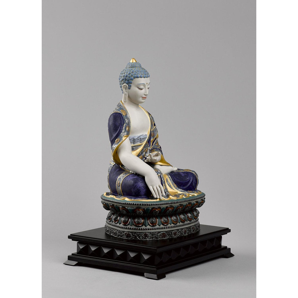LLADRO' Scultura Budda Shakyamuni Lustro Oro Edizione Limitata 60x38cm Porcellana