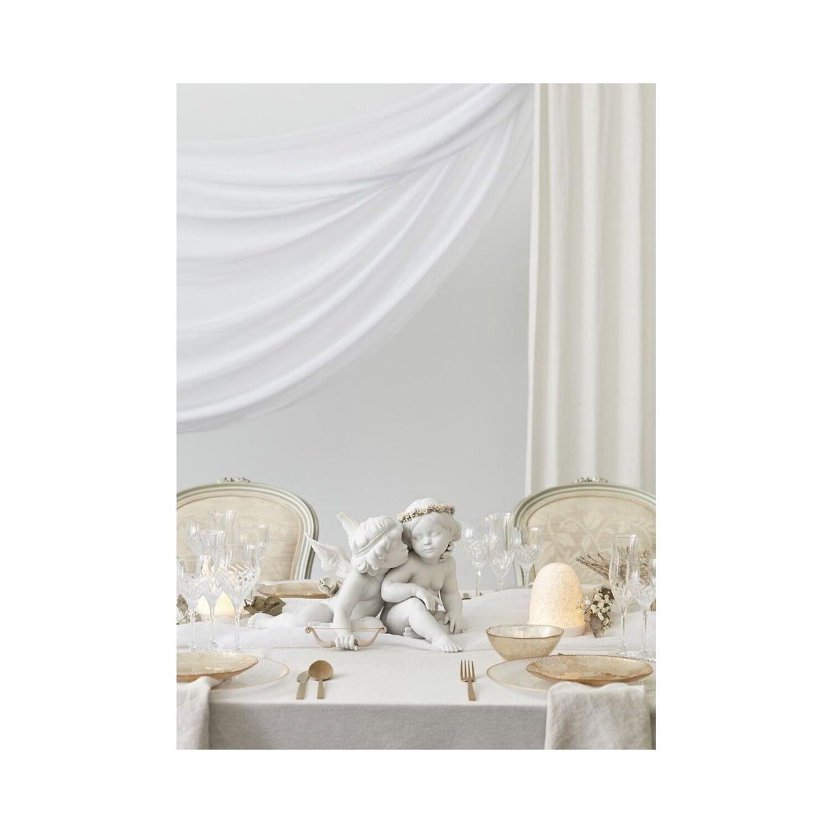 Lladró Figurina Angeli Amore e Psiche 28x43cm Porcellana