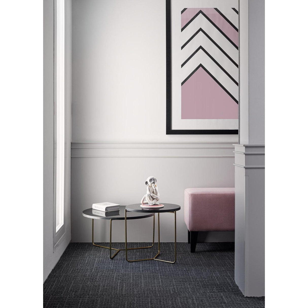 Lladró Figurina Scultura Scimmietta 23x17cm Porcellana