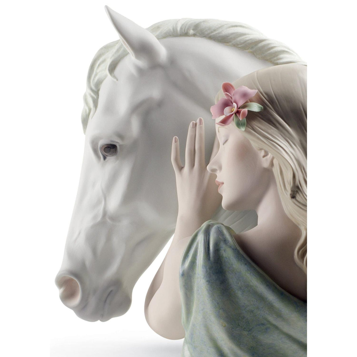 Lladró Figurina Donna Compagno Fedele Edizione Limitata 37x49cm Porcellana