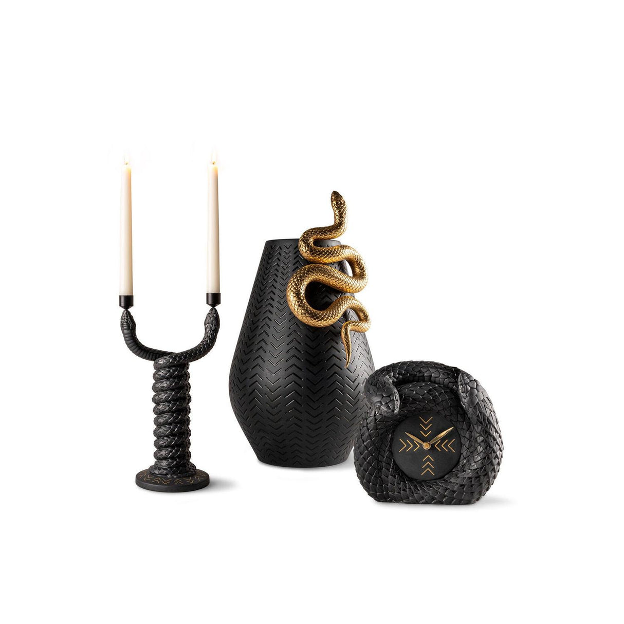 LLADRO' Orologio Snakes 21x22cm Porcellana