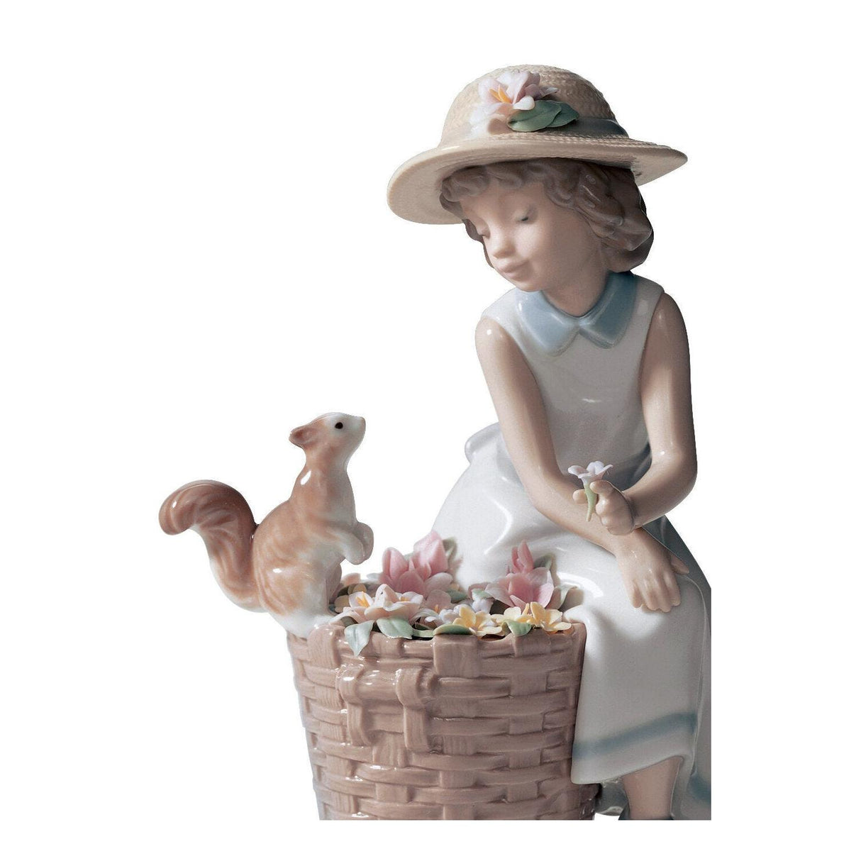 Lladró Salve Scoiattolino! Figurina Bimba 20x14cm Porcellana