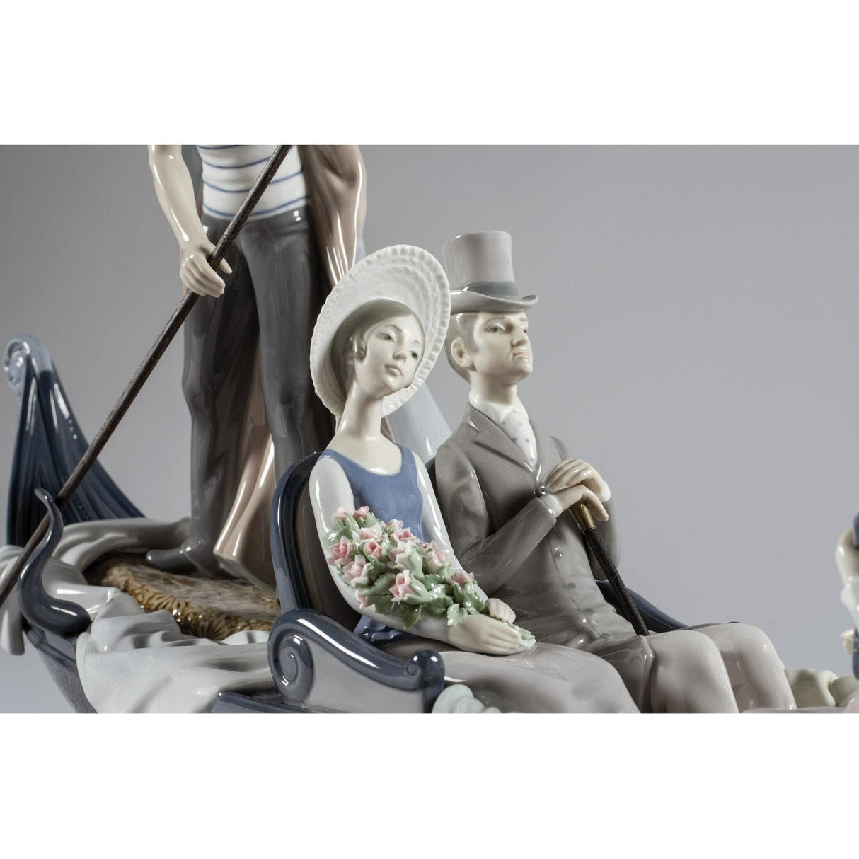 Lladró Scultura Coppia Gondola Edizione Numerata 45x76cm Porcellana