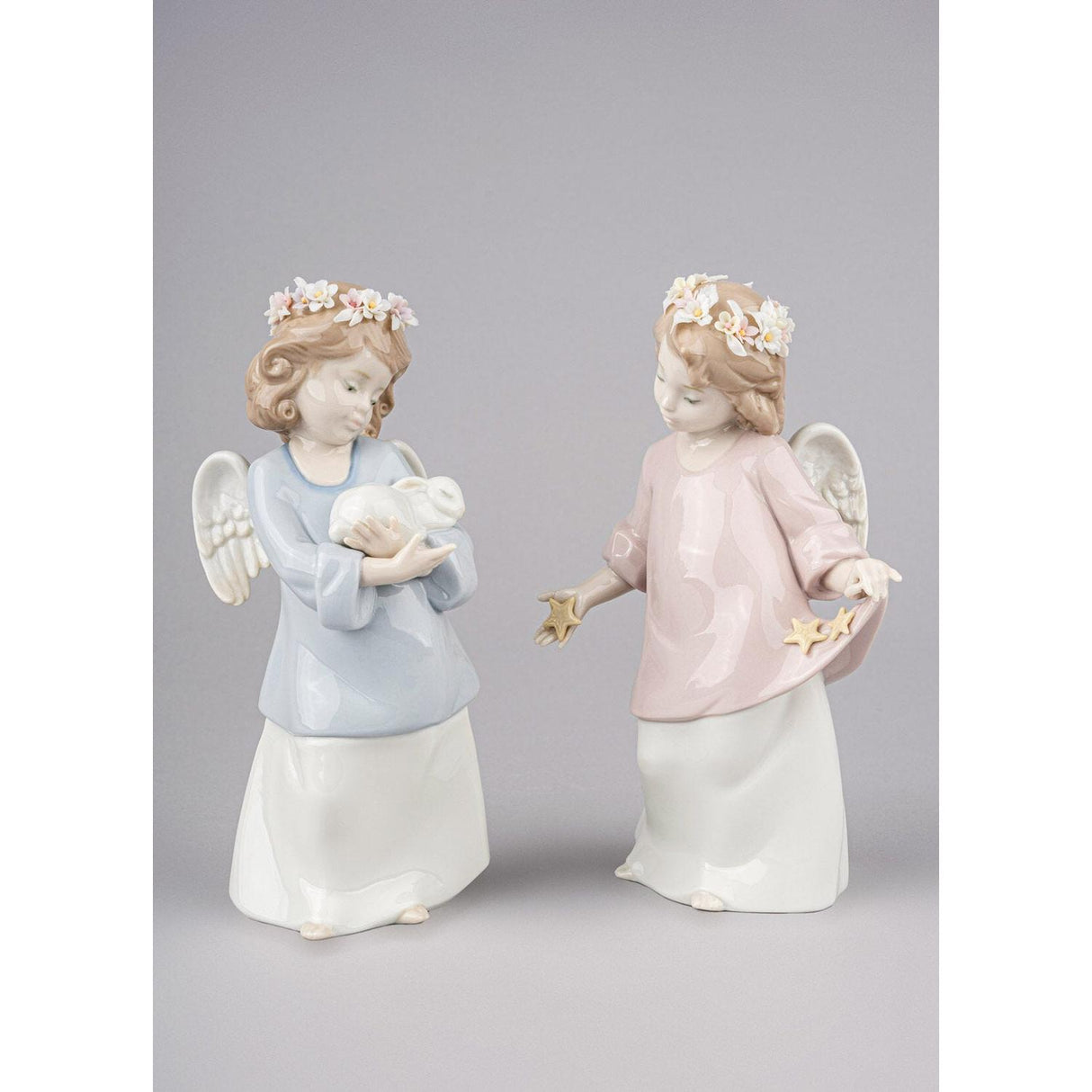 Lladró Figurina Angelo Le Mie Stelle Celestiali 19x12cm Porcellana