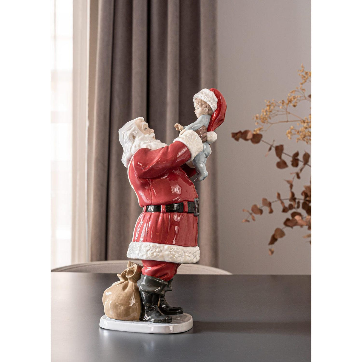Lladró Buon Natale Babbo Natale! Scultura 38x13cm Porcellana