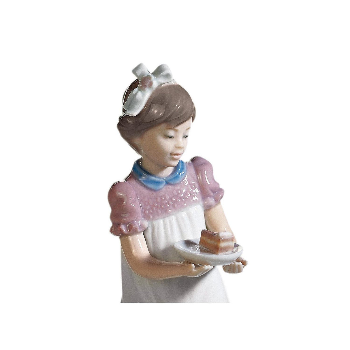 Lladró Figurina Bambina con Torta 20x8cm Porcellana