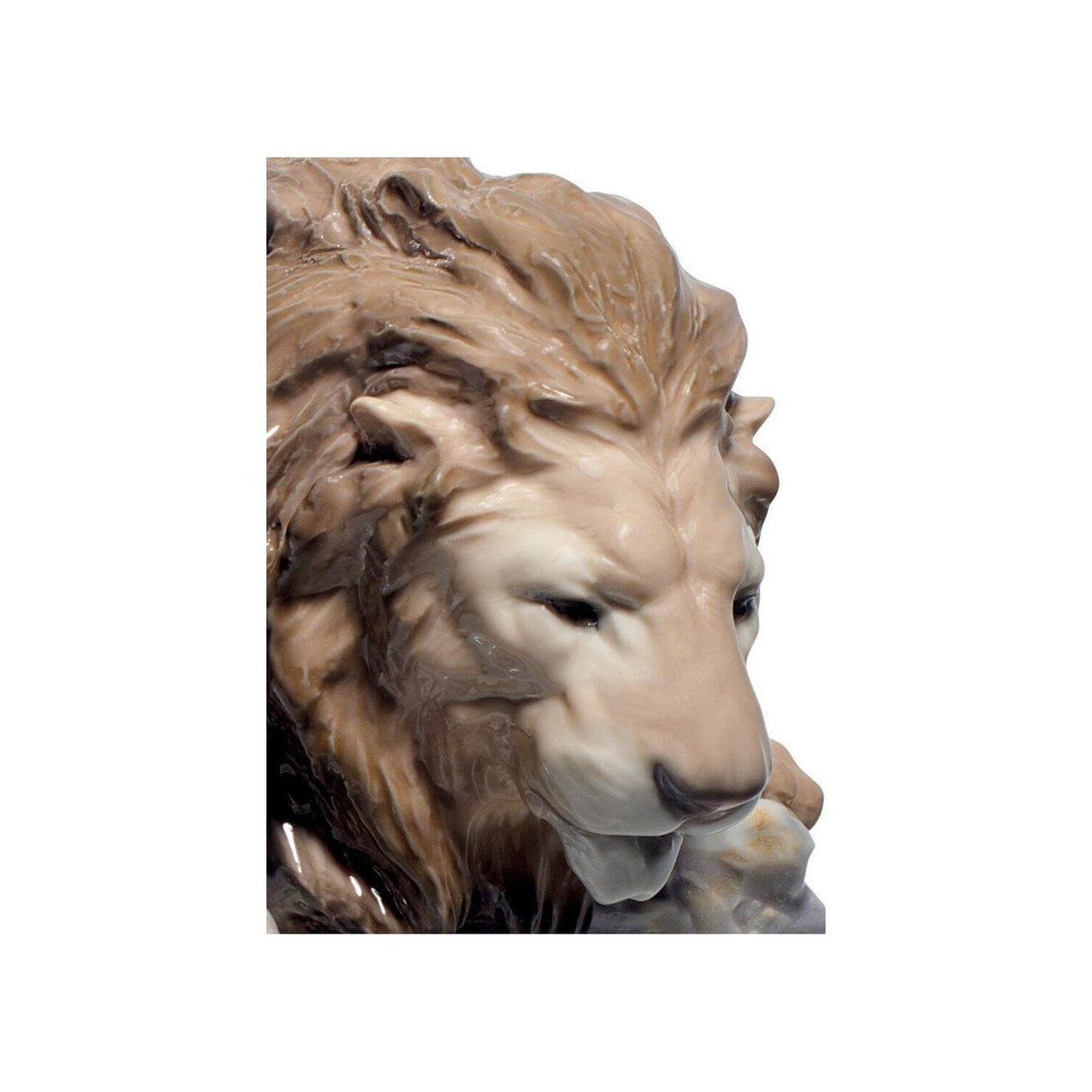 Lladró Figurina Leone in Agguato 29x31cm Porcellana