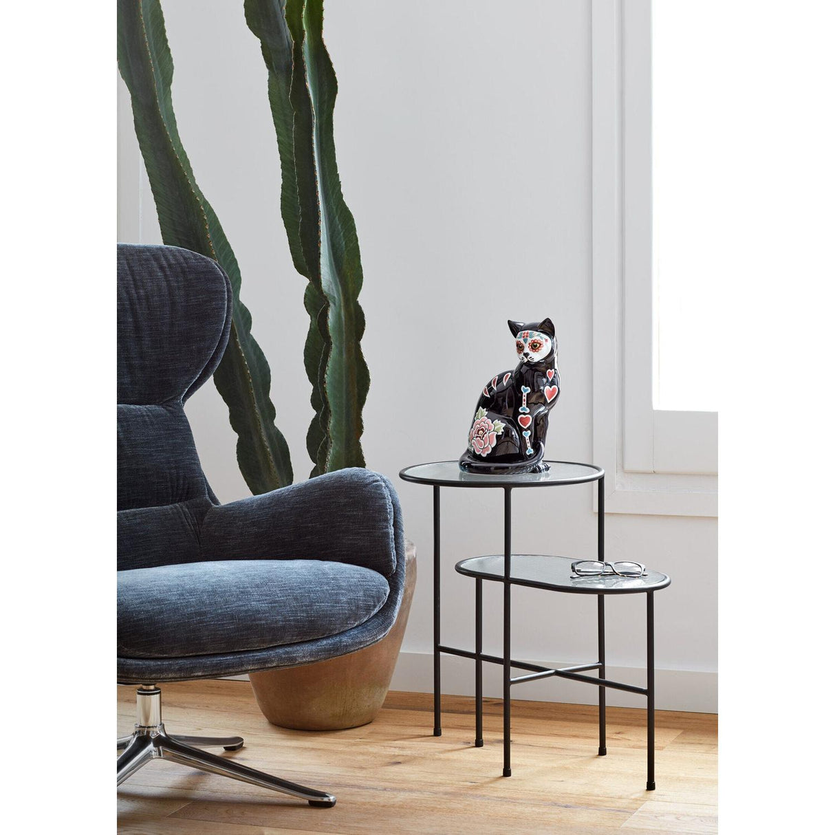 LLADRO' Figurina Gatto Catrina 31x17cm Porcellana