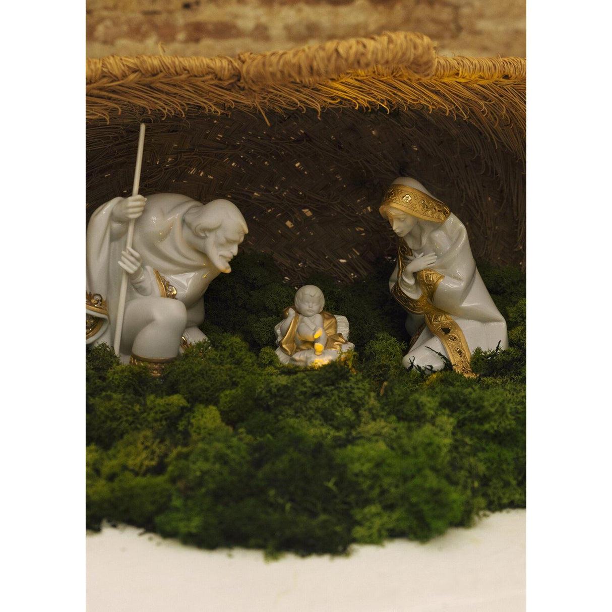 LLADRO' Figurina Natività San Giuseppe Lustro Oro 22x14cm Porcellana