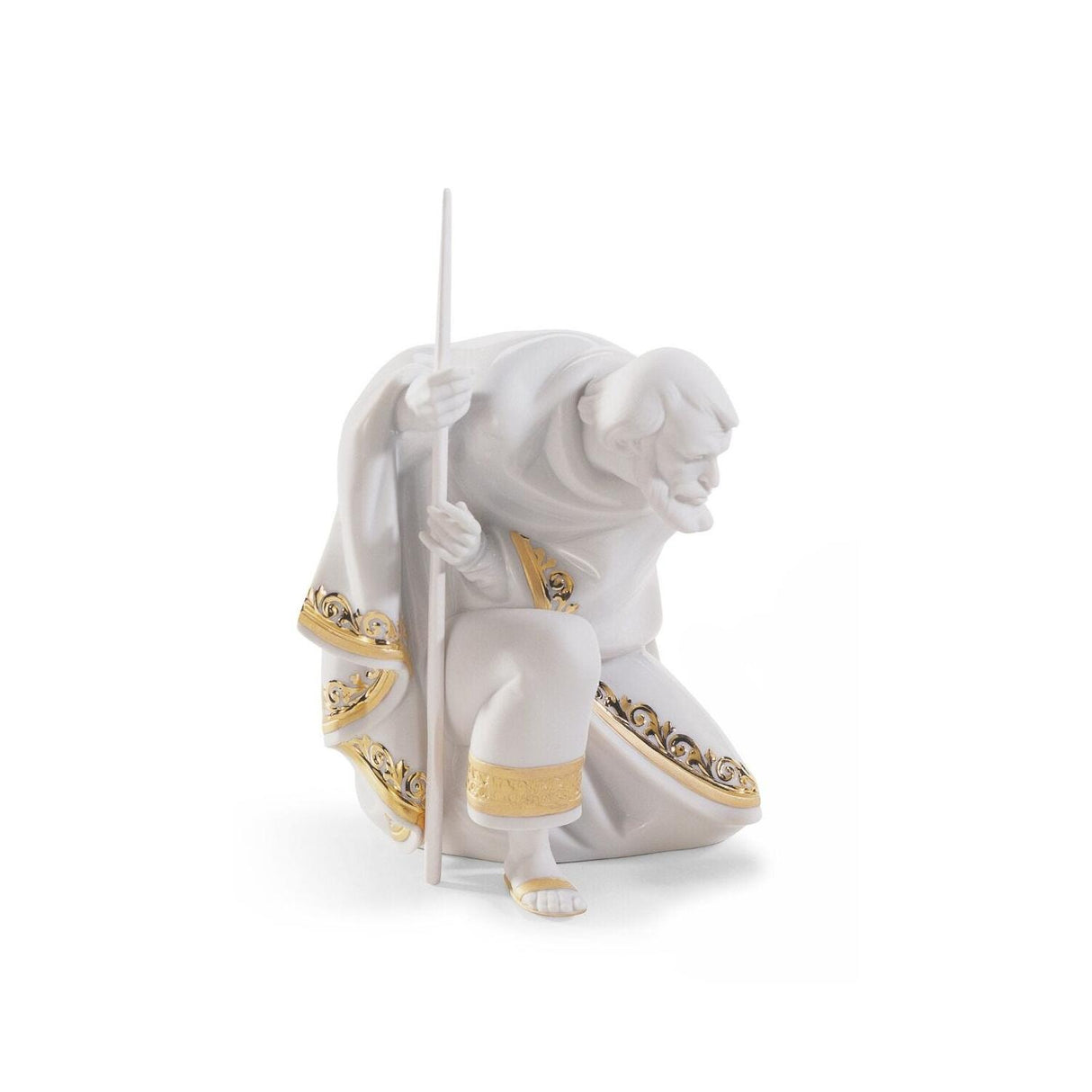 Lladró Figurina Natività Bianco Natale Lustro Oro 22x44cm Porcellana