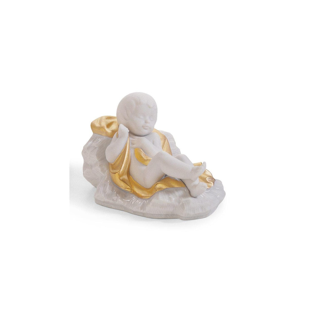 Lladró Figurina Natività Bianco Natale Lustro Oro 22x44cm Porcellana