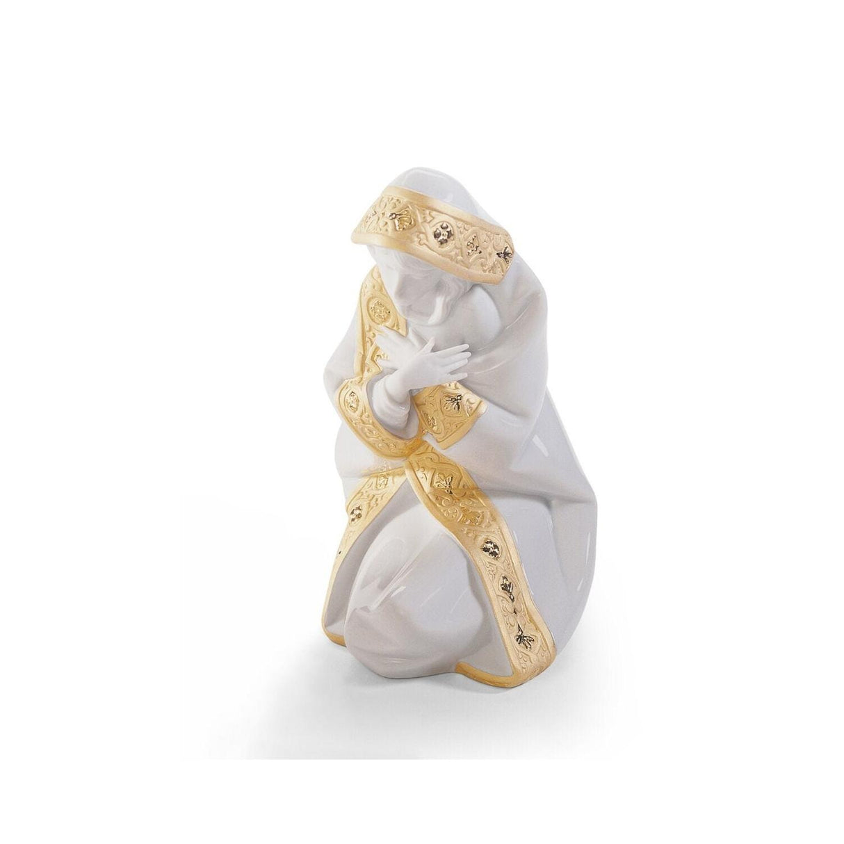 Lladró Figurina Natività Bianco Natale Lustro Oro 22x44cm Porcellana