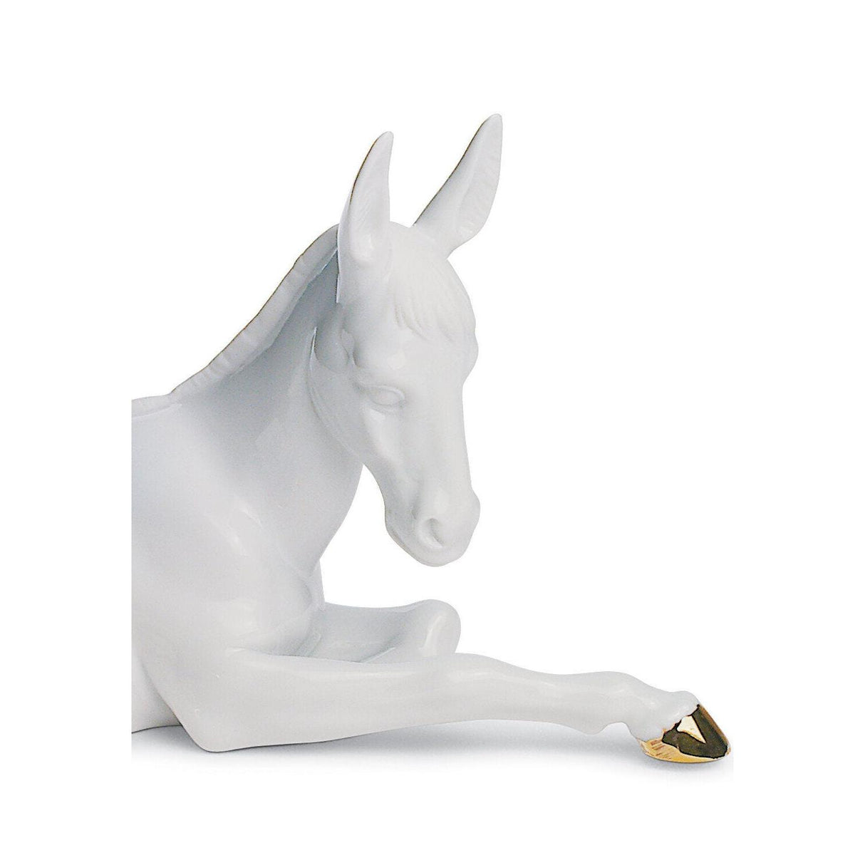 Lladró Figurina Natività Asino Lustro Oro 12x22cm Porcellana