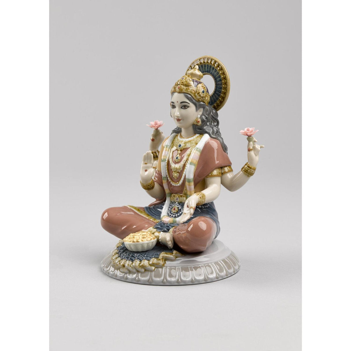 Lladró Figurina Dea Lakshmi 22x18cm Porcellana