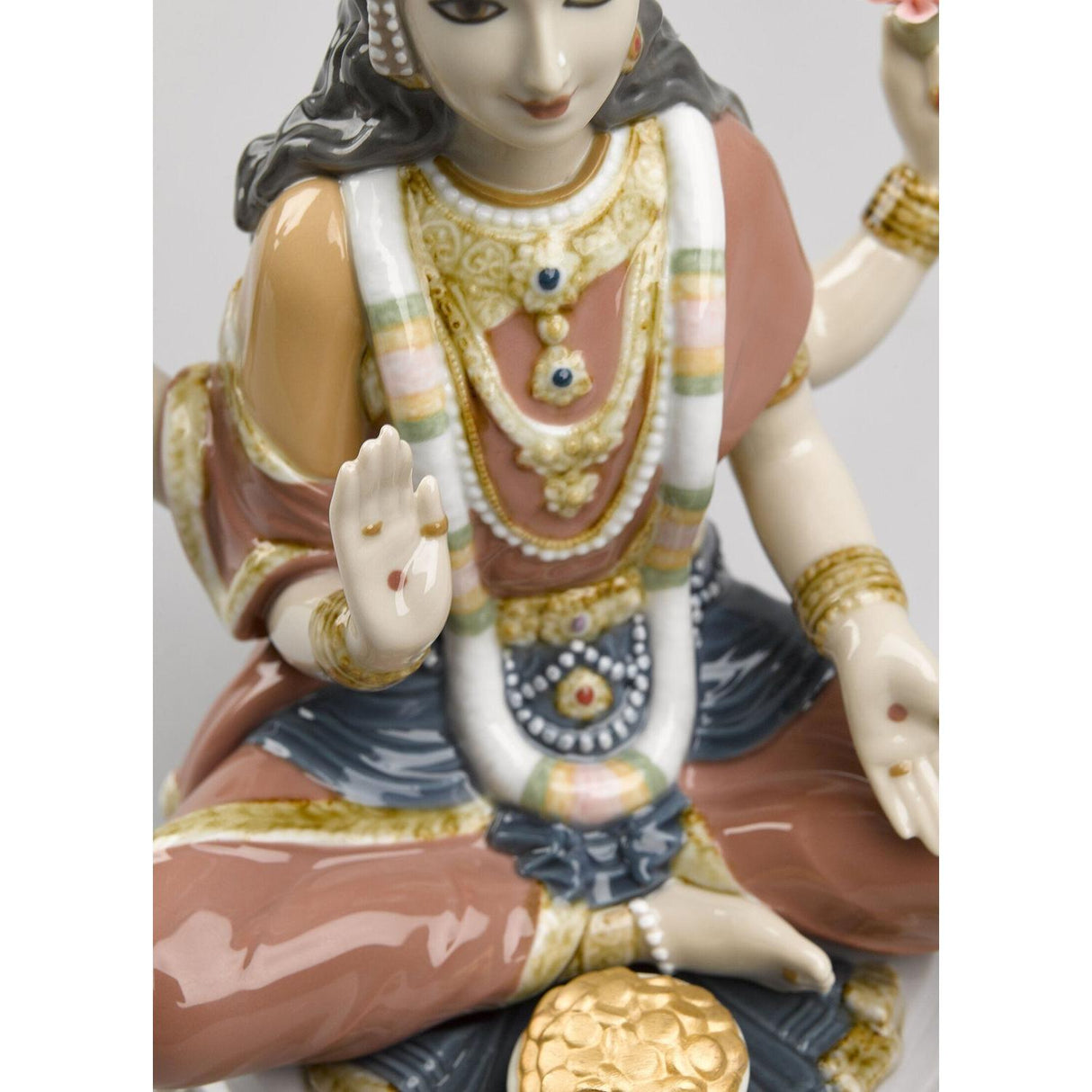 Lladró Figurina Dea Lakshmi 22x18cm Porcellana