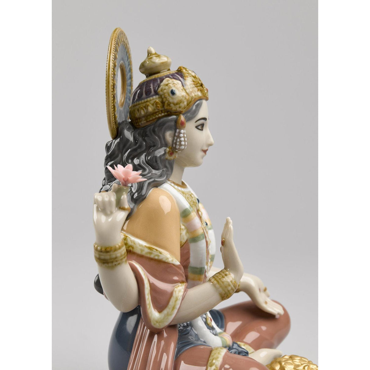 Lladró Figurina Dea Lakshmi 22x18cm Porcellana