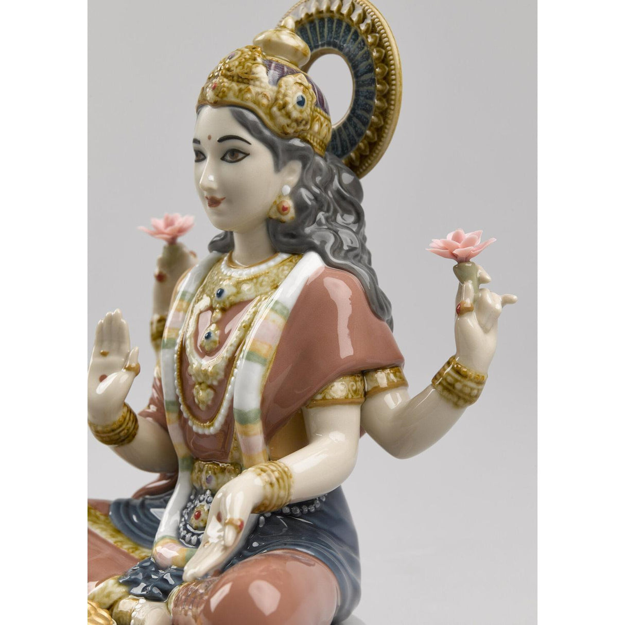 Lladró Figurina Dea Lakshmi 22x18cm Porcellana