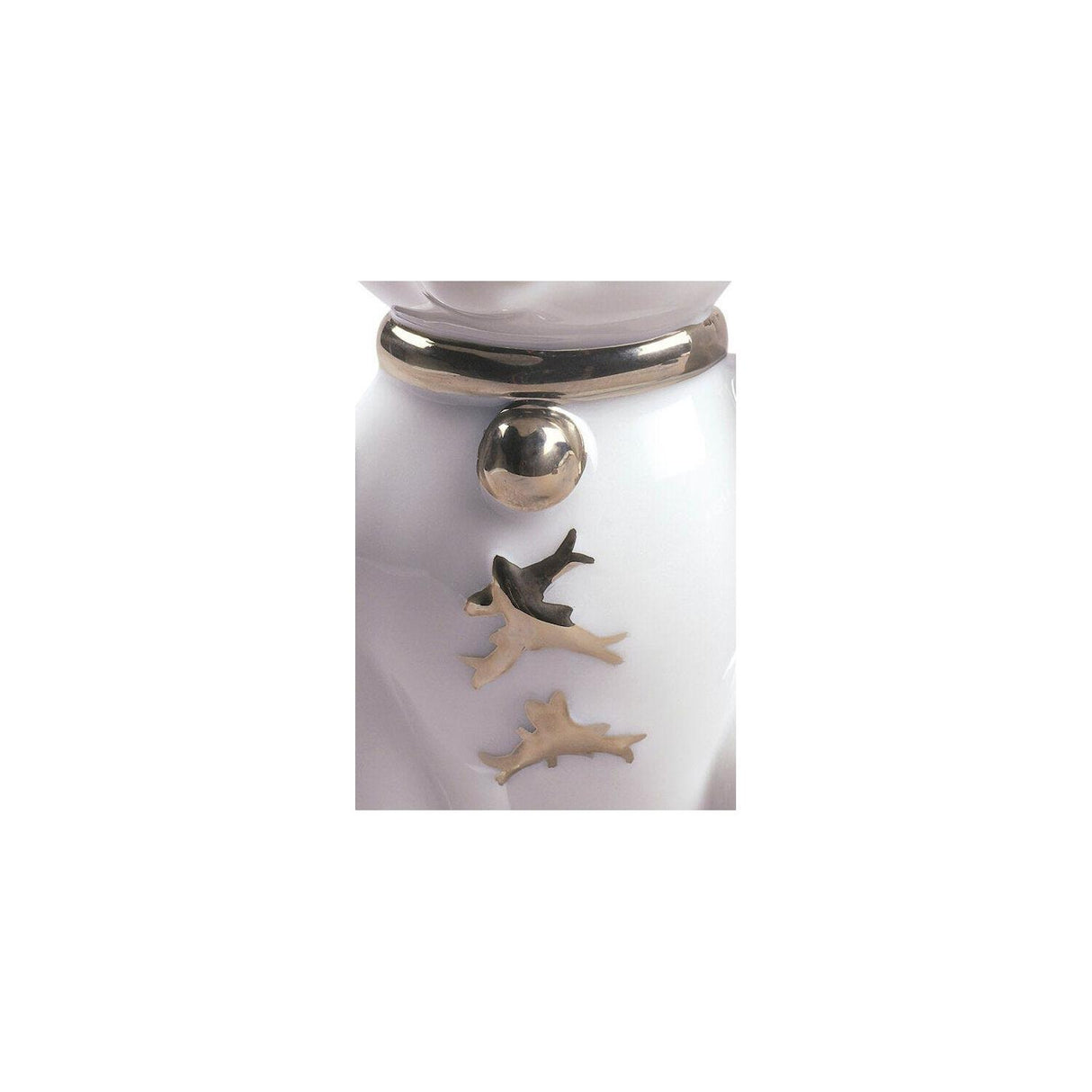 Lladró Figurina Maneki Neko Lustro Argento 11x6cm Porcellana