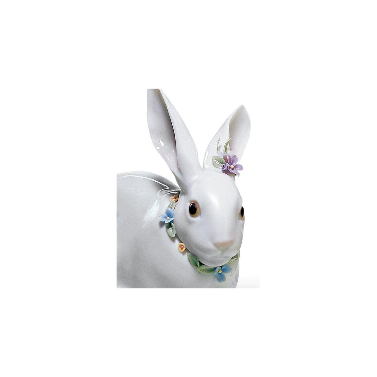 Lladró Figurina Coniglio con Fiori 11x12cm Porcellana