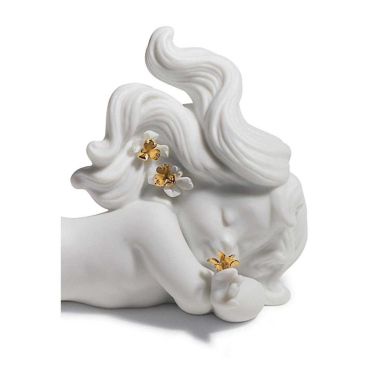 Lladró Figurina Sirena Sognando Il Mare Lustro Oro 8x16cm Porcellana