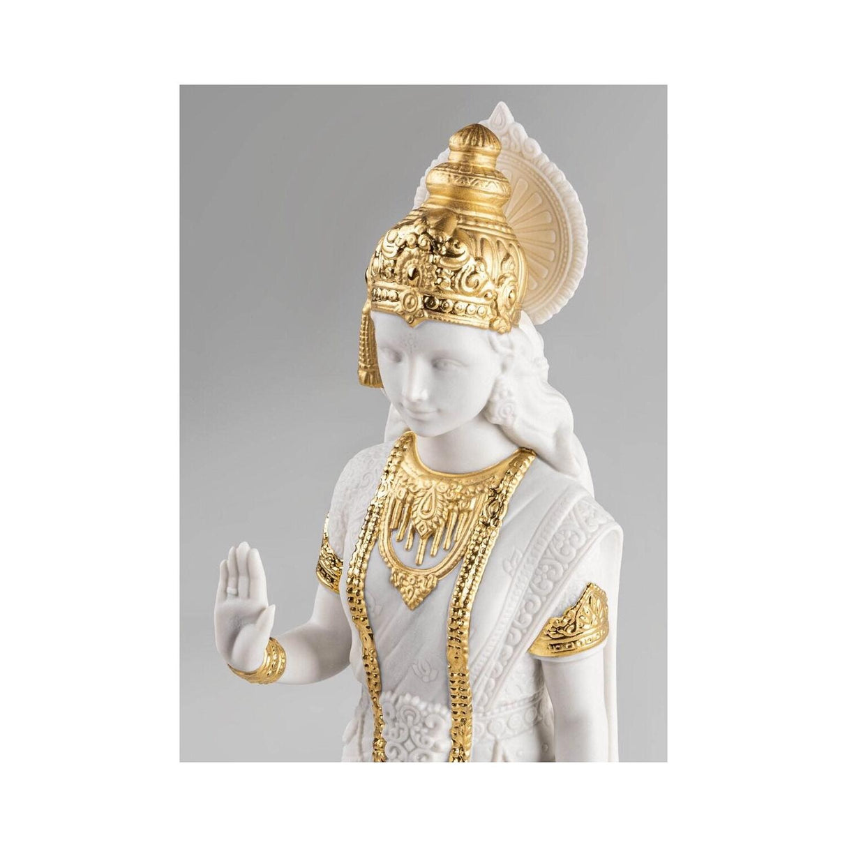 LLADRO' Scultura Sita Lustro Oro 29x8cm Porcellana