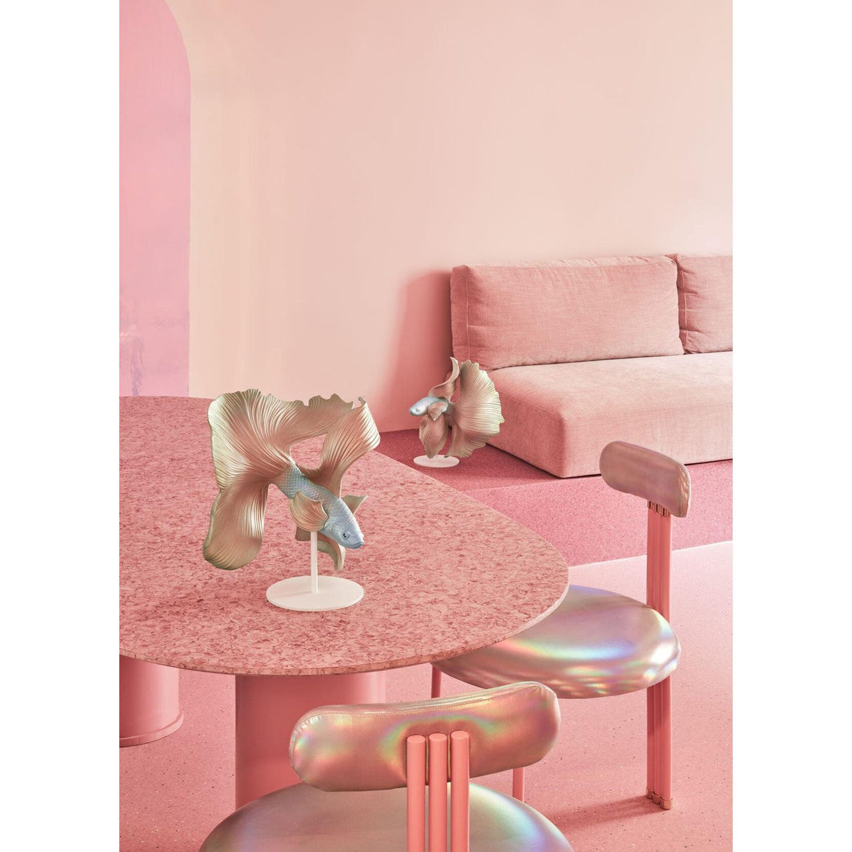 Lladró Scultura Pesce Betta Destra 35x31cm Porcellana