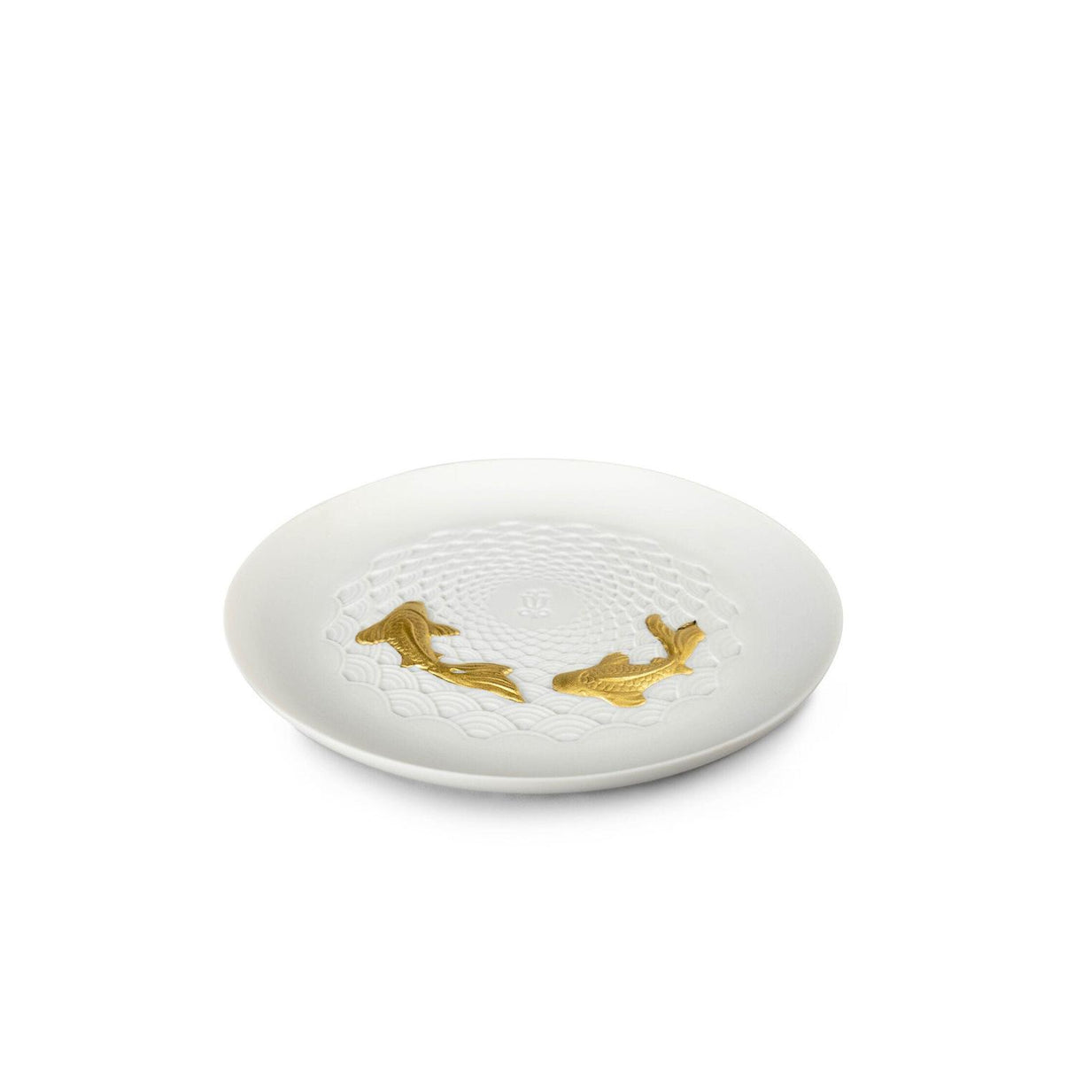 LLADRO' Piatto Koi Dorato Lucido 2x14cm Porcellana