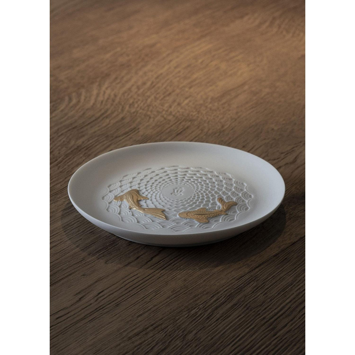 Lladró Piatto Koi Dorato Lucido 2x14cm Porcellana
