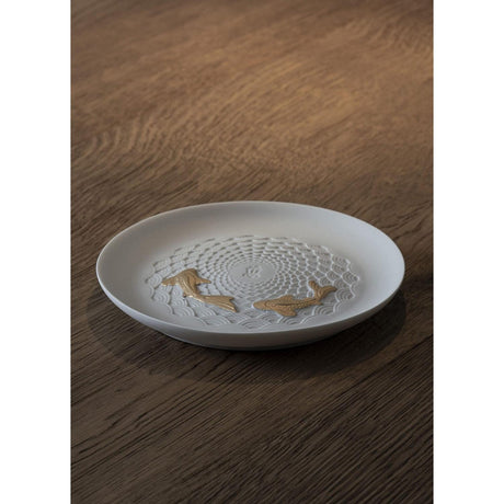 Lladró Piatto Koi Dorato Lucido 2x14cm Porcellana