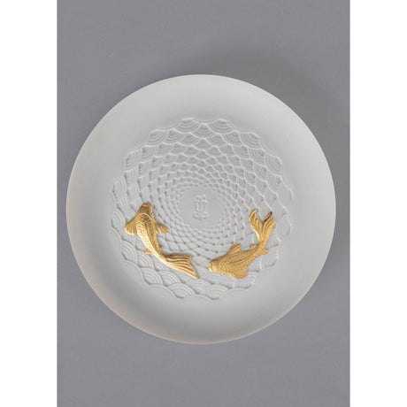 Lladró Piatto Koi Dorato Lucido 2x14cm Porcellana