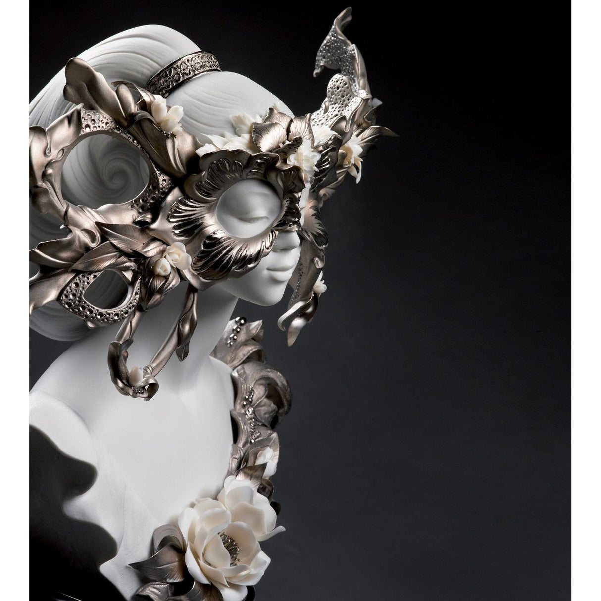 Lladró Scultura Fantasia di Carnevale Edizione Limitata Lustro Argento 45x43cm Porcellana