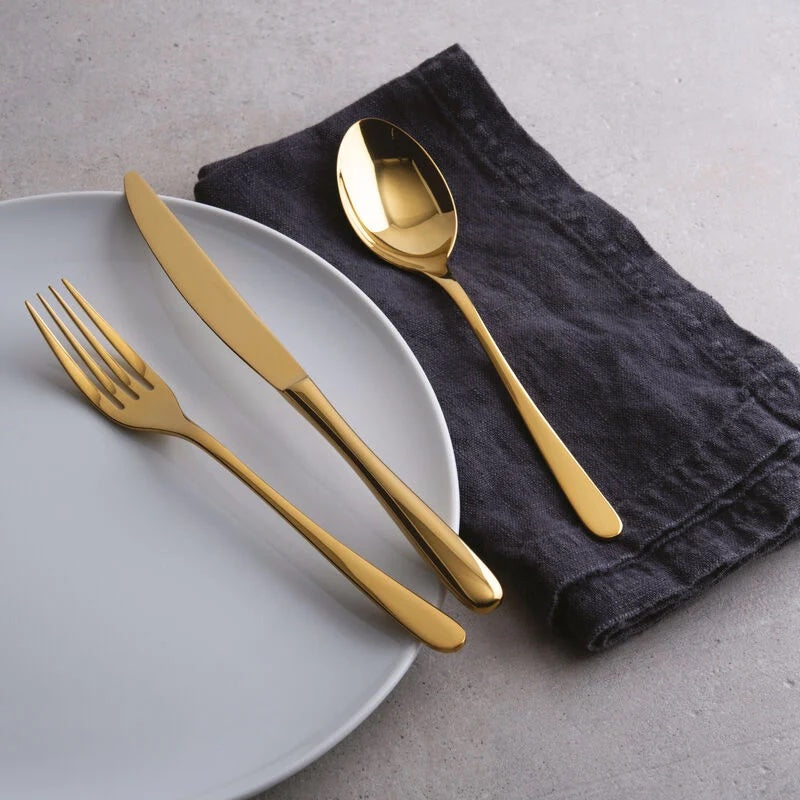 SAMBONET Cutlery Set 24 Pieces Monobloc Gold PVD Keys 52553G81