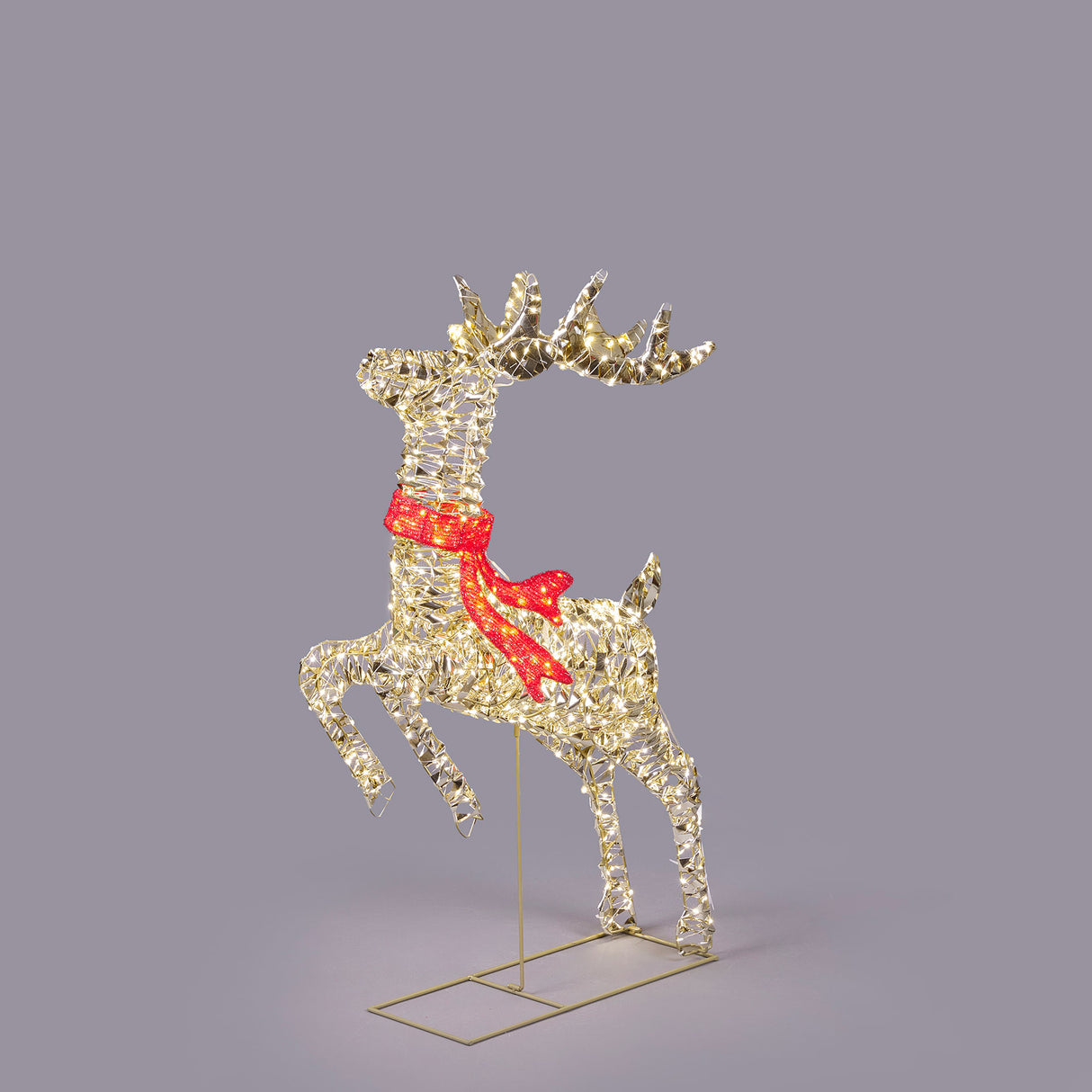 EDG Enzo De Gasperi Decorazione Natalizia Luminosa Renna Con Fiocco 720 Microled 93x50cm Oro