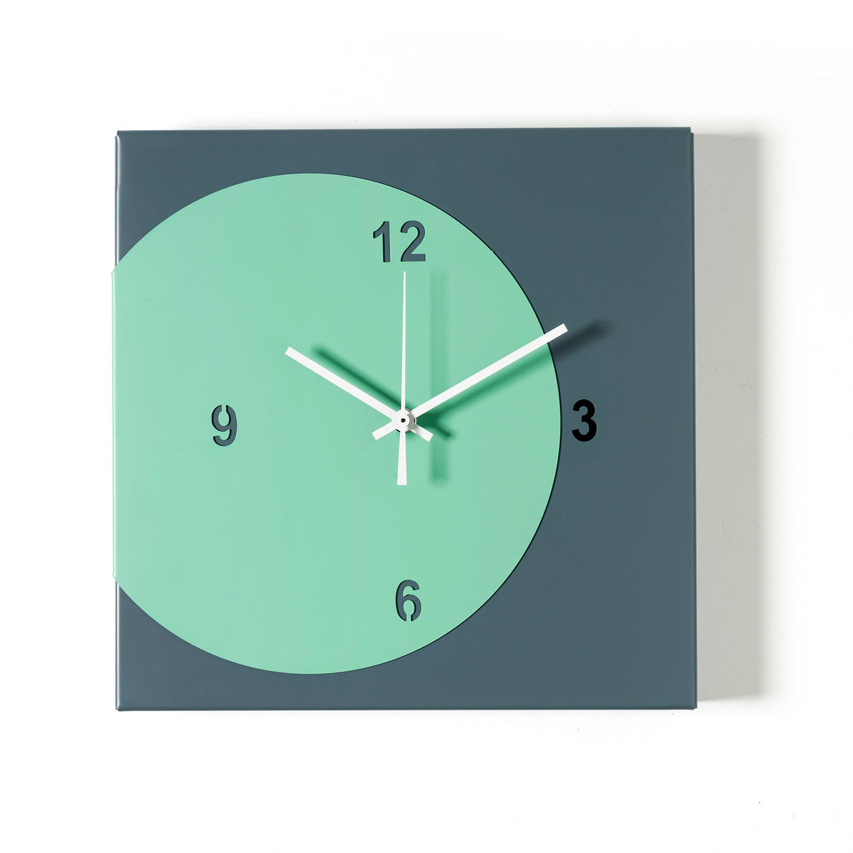 ARTI & MESTIERI Orologio di Design Minimal Ecleo Petrolio Verde Acqua 28x28cm