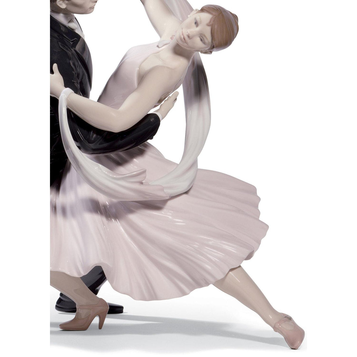 Lladró Figurina Coppia Elegante Foxtrot Edizione Limitata 37x36cm Porcellana