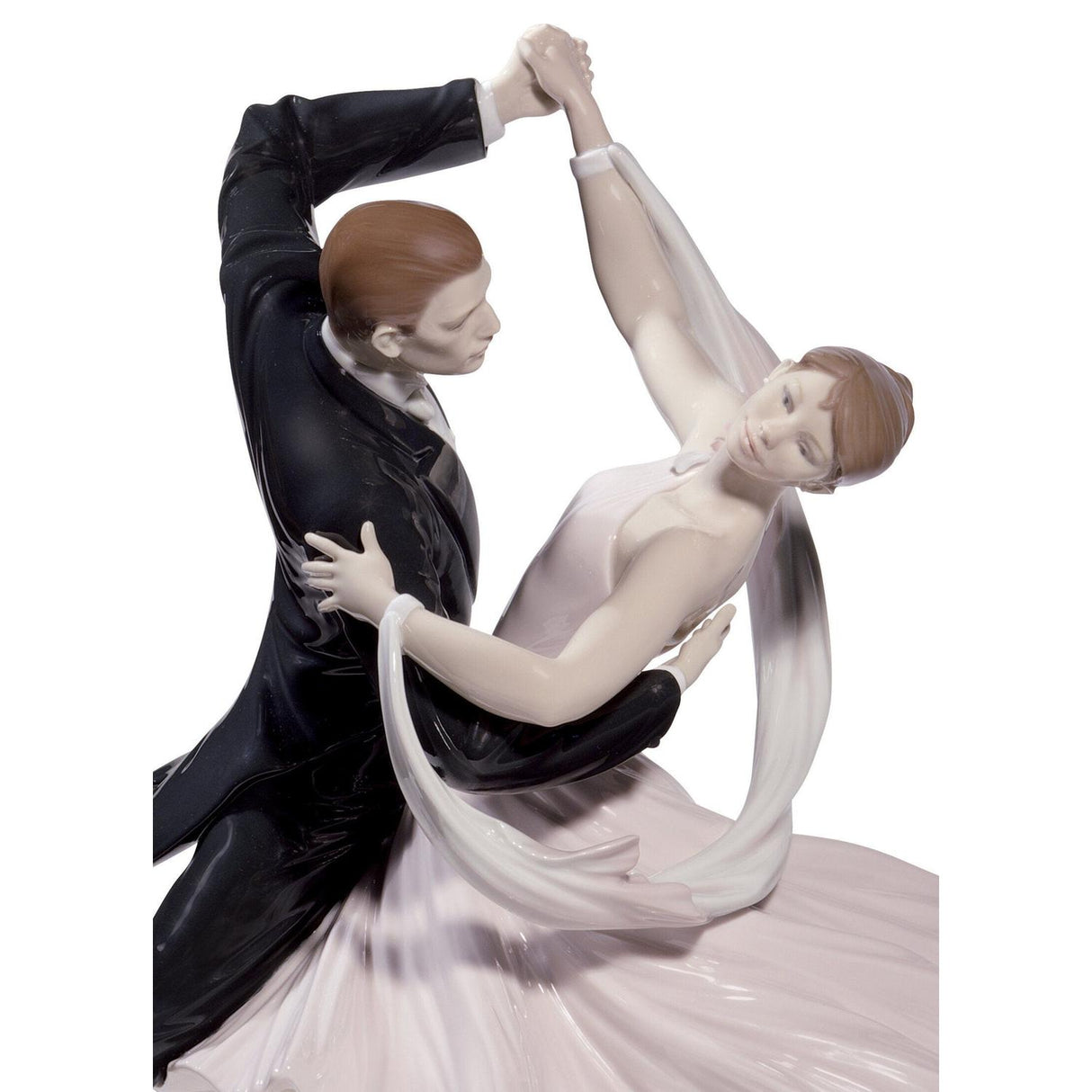 Lladró Figurina Coppia Elegante Foxtrot Edizione Limitata 37x36cm Porcellana
