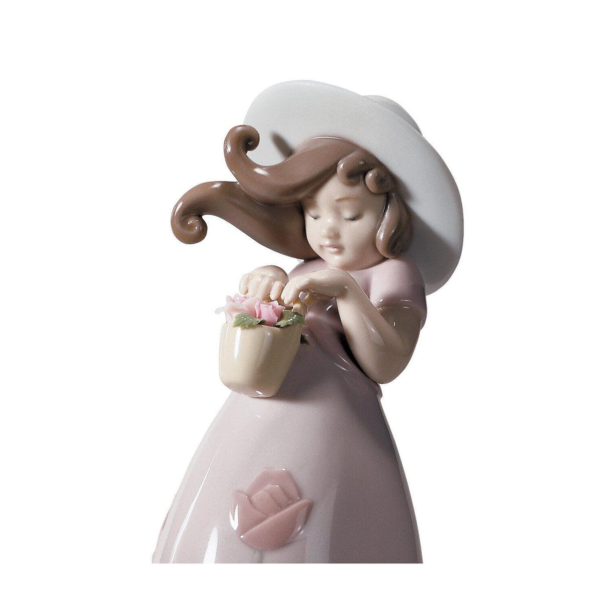 Lladró Figurina Bimba Piccola Rosa 18x8cm Porcellana
