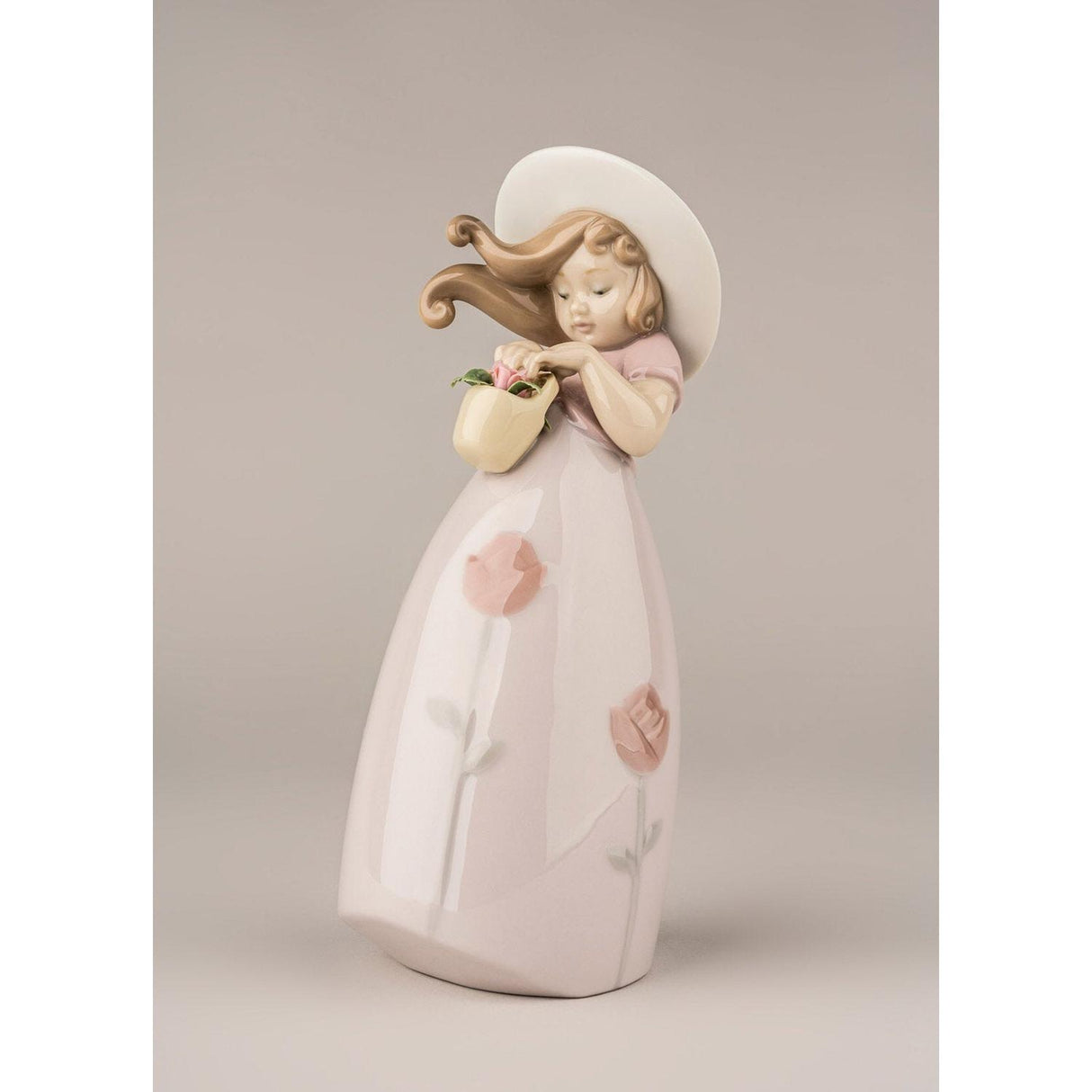 Lladró Figurina Bimba Piccola Rosa 18x8cm Porcellana