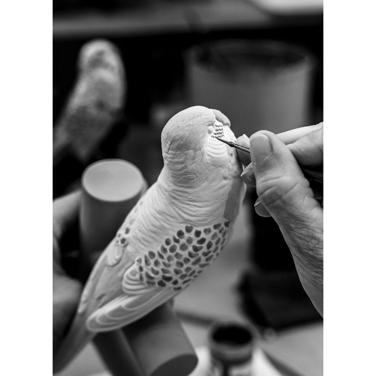 LLADRO' Vaso Parrot Parade Turchese 41x25cm Porcellana