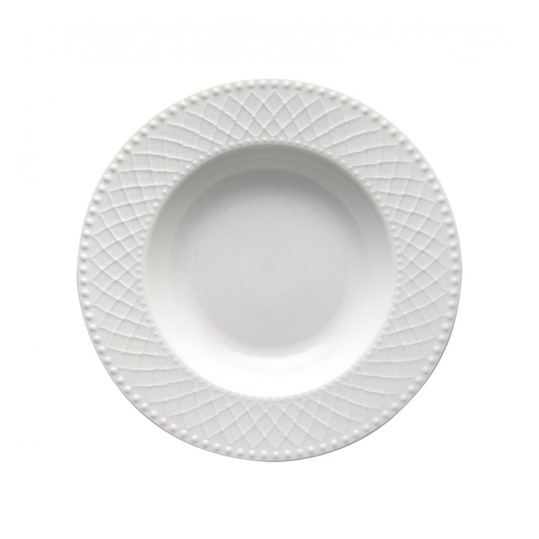 BRANDANI Burlesque Servizio Tavola Piatti Set 18 Pezzi Bianco Porcellana