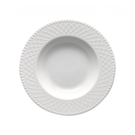 BRANDANI Burlesque Servizio Tavola Piatti Set 18 Pezzi Bianco Porcellana