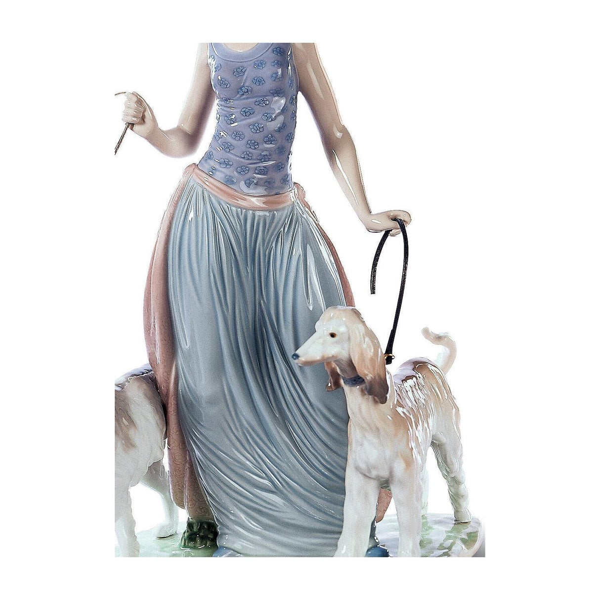 Lladró Figurina Dama con Cani 39x23cm Porcellana