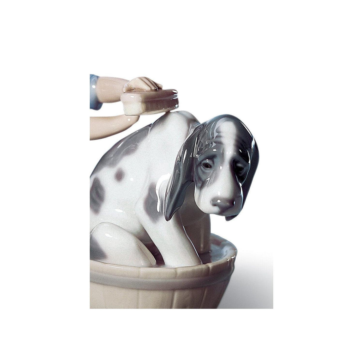 Lladró Figurina Il Bagno Del Cane 12x14cm Porcellana