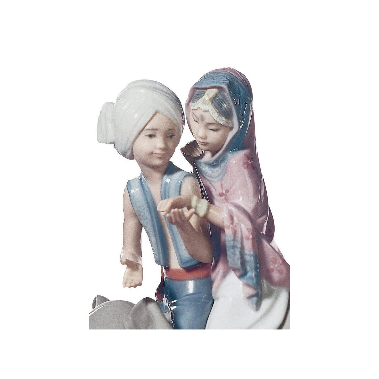 Lladró Figurina Bimbi Indiani 23x19cm Porcellana