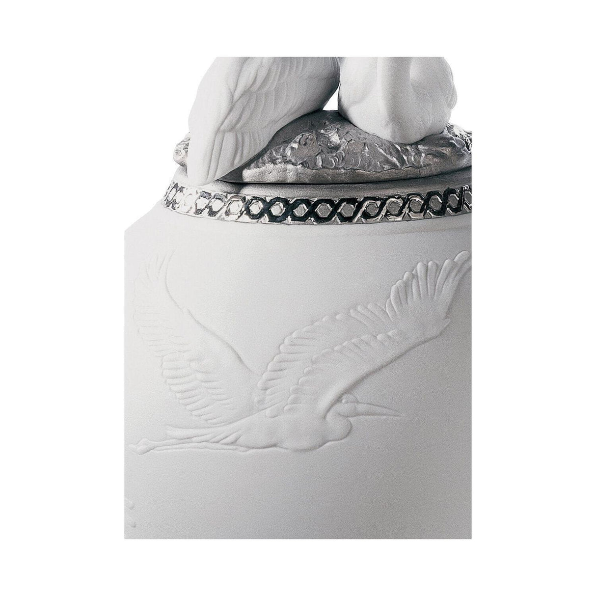 Lladró Figurina Anfora Aironi Cinerini Lustro Argento 30x17cm Porcellana