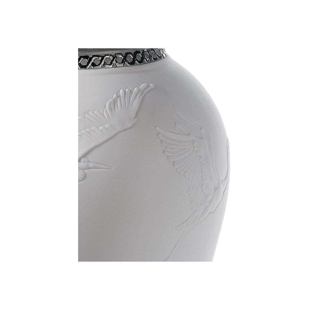 Lladró Figurina Anfora Aironi Cinerini Lustro Argento 30x17cm Porcellana